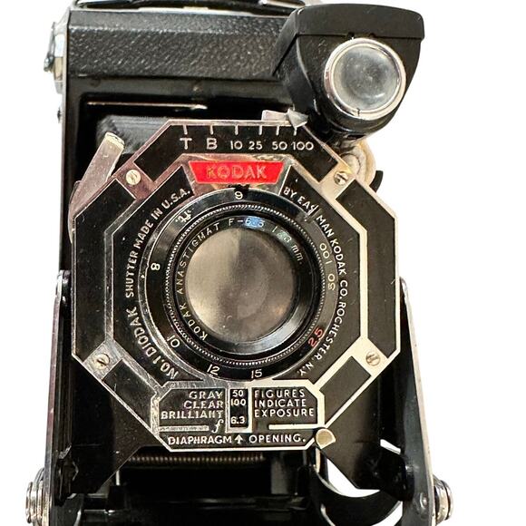 Kodak Vintage 1930s Six-16 Octagonal Art Deco Folding Camera 126mm F 6.3 Lens - Picture 4 of 11